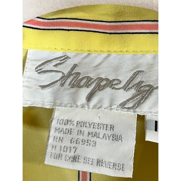 Retro Striped Top 10 Yellow Old Money Preppy Boho Classic Chic Glam Workwear 70s - Picture 5 of 10